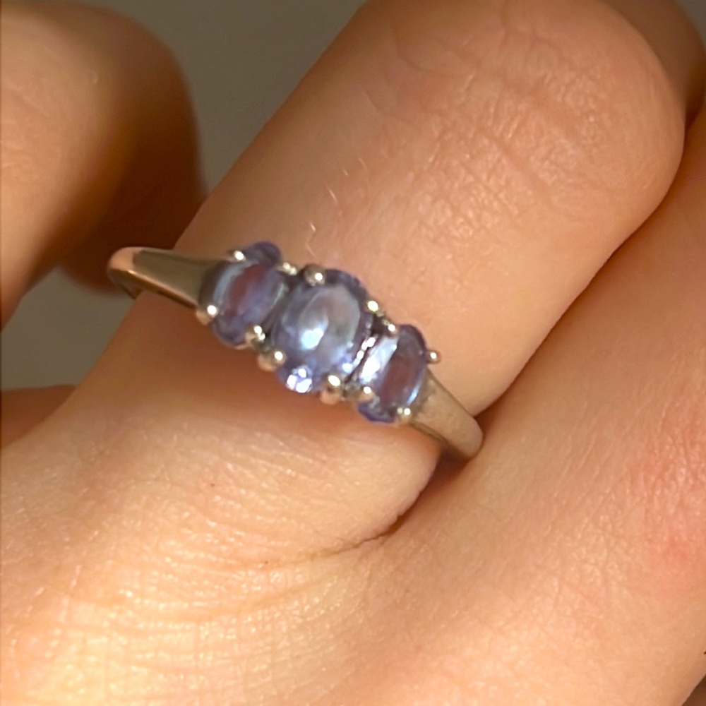 Genuine, full carat Tanzanite ring set in sterling silver